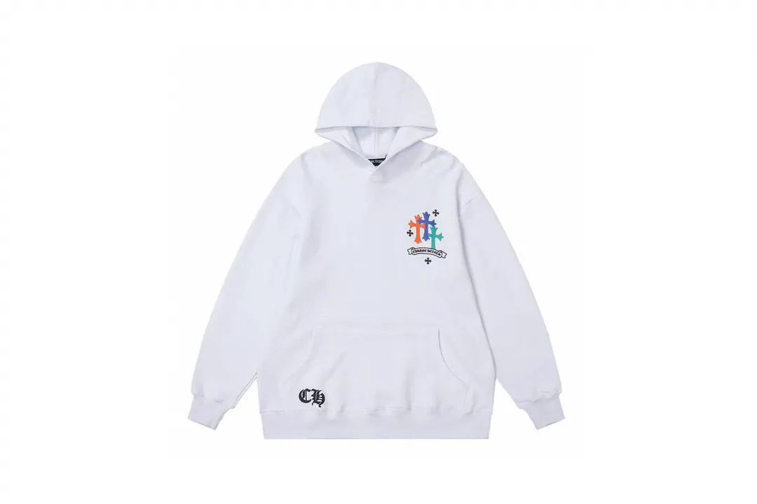 M01—P210 -Chrome Hearts/Chrome Hearts printed sweatshirt cardigan jacket -420 grams of high-density, high-quality wool, soft, delicate and skin-friendly, soft and silky to the touch, warm and skin-friendly -The hardware zipper accessories are all customized and full of details -Colour: black white -Size: S M L XL